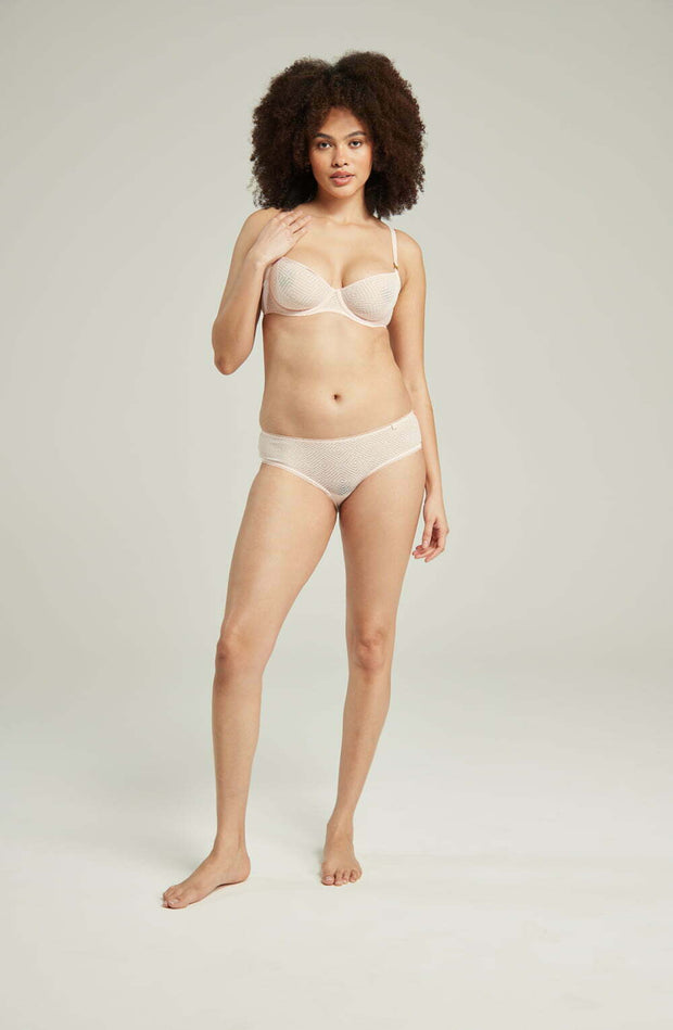 The Sheer - Deco Hipster Brief Blush Pink