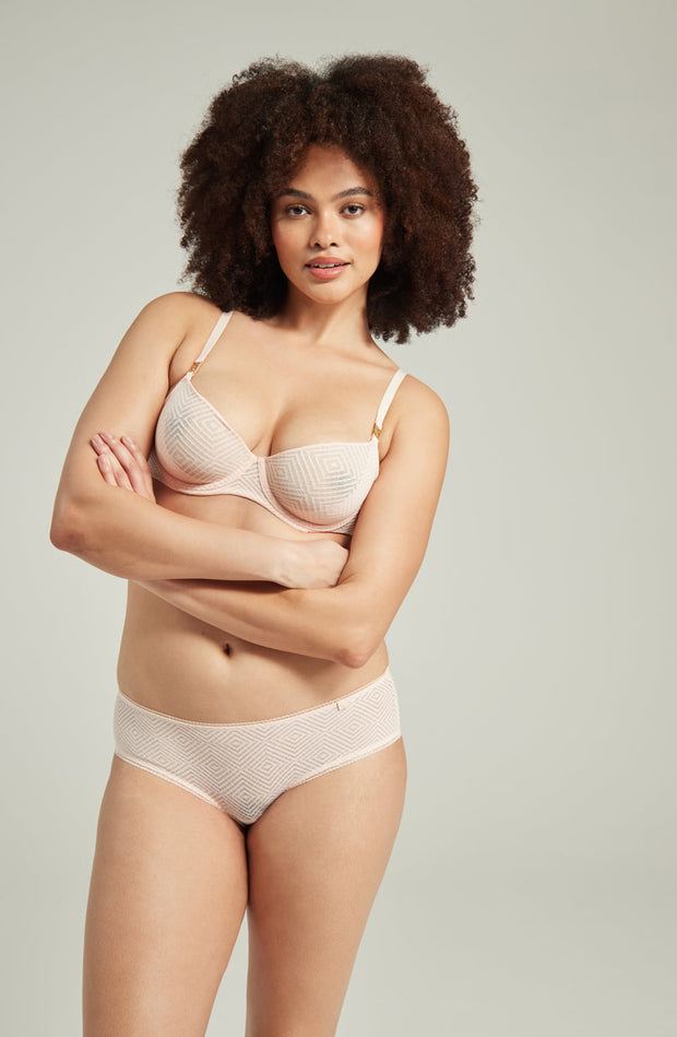 The Sheer - Deco Hipster Brief Blush Pink