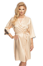 Irall Mallory Satin Dressing Gown Champagne