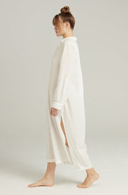 Nudea's Organic White Cotton Maxi Shirt