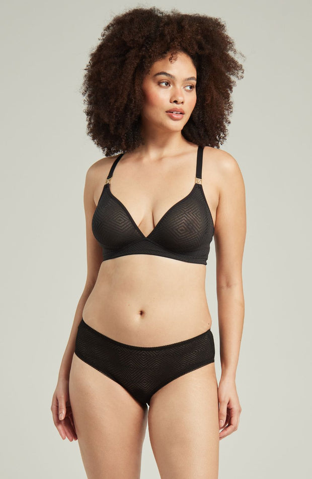 The Sheer - Deco Hipster Brief Black