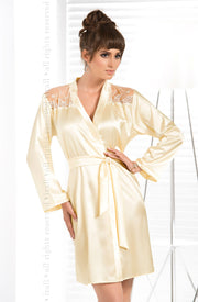 Irall Daphne Delicate Cream Satin Dressing Gown