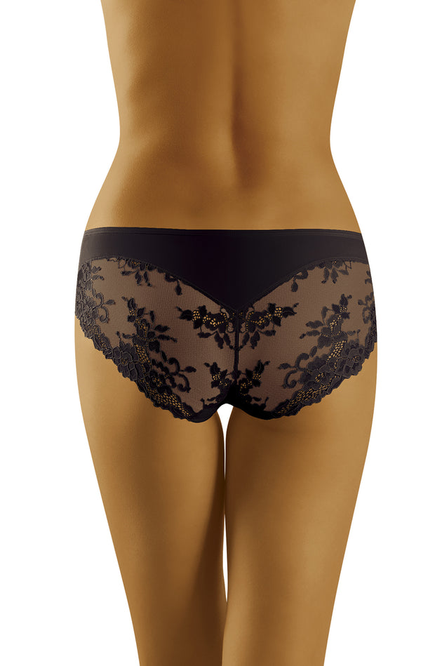 Wolbar Aria Classy Brief with Floral Lace Back Black