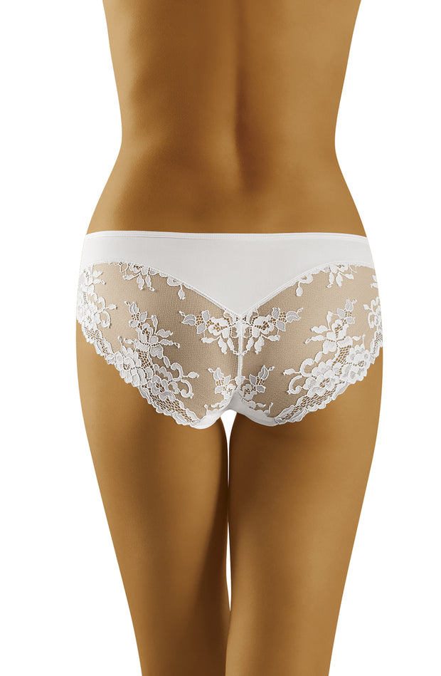 Wolbar Aria Classy Brief with Floral Lace Back White
