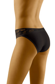 Wolbar Eco-Friendly Black Brief with Exquisite Cut-Out Lace Detailing