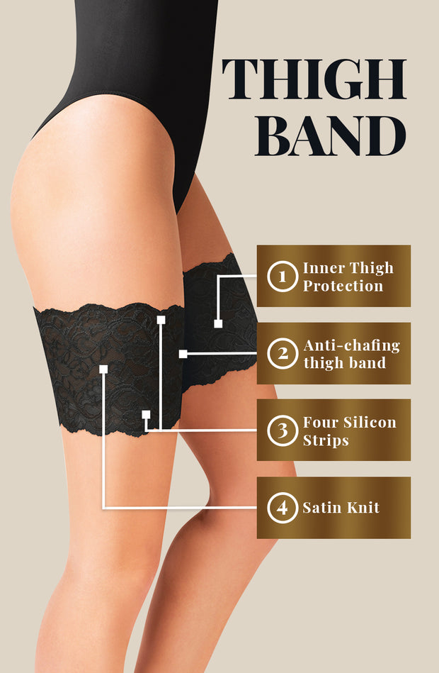 Gabriella - Lace Thigh Bands Black