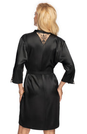 Irall Mallory Satin Dressing Gown Black