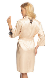 Irall Mallory Satin Dressing Gown Champagne