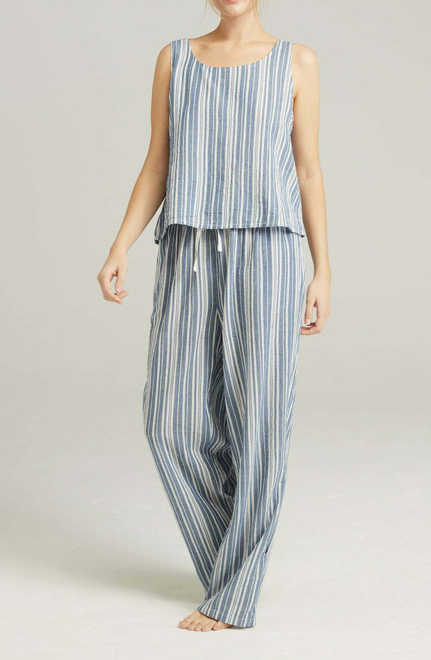 Nudea Organic Cotton French Navy Stripe Pyjama Trousers