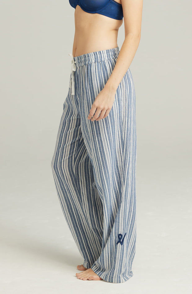 Nudea Organic Cotton French Navy Stripe Pyjama Trousers