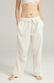 Nudea Organic White Cotton Pyjama Trousers