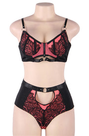 YesX Beautiful Two-Piece Bra Set with Black Lace Detail