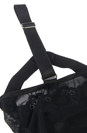 YesX Black Bodysuit with Elegant Lace Detailing and Adjustable Straps
