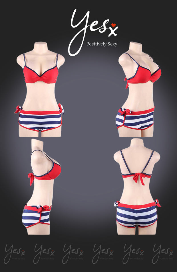 YesX Striking 3-Piece Red Bikini Set