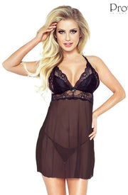 Provocative Candy Moon Black Chemise in Lace and Tulle