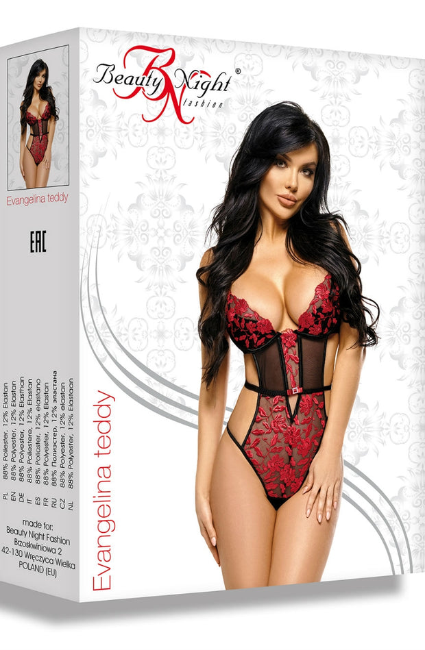 Beauty Night Exquisite and Sensual Ruby Embroidered Teddy