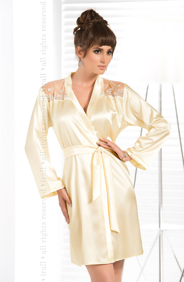 Irall Daphne Delicate Cream Satin Dressing Gown