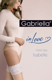 Gabriella - Isabelle Sexy Lace Hold Ups Natural/Blue