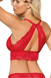 Roza Zuza Red Half Corset Fiery Elegance in Red Lace