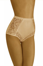 Wolbar - High Waisted Floral Lace Brief Beige