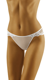 Wolbar Elen Beautiful White Brief with Sheer Mesh and Delicate Lace Detailing
