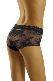 Wolbar Luxa High-Waist Brief with Floral Lace Black